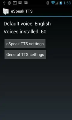 eSpeak TTS android App screenshot 1